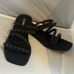 Steve Madden Skyler-J Black Punk Spiked Sandals Size 10